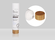 35-110ml Bamboo Tube Packaging Empty Custom Moisturize Lotion Cosmetic Plastic Tube With Wood Cover