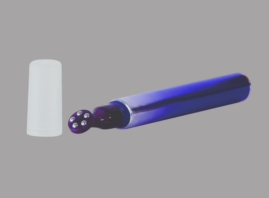 10-25ml D19mm Empty Custom Eye Cream Gel Cosmetic Plastic Oval Tube With Massage Stainless Steel Ball