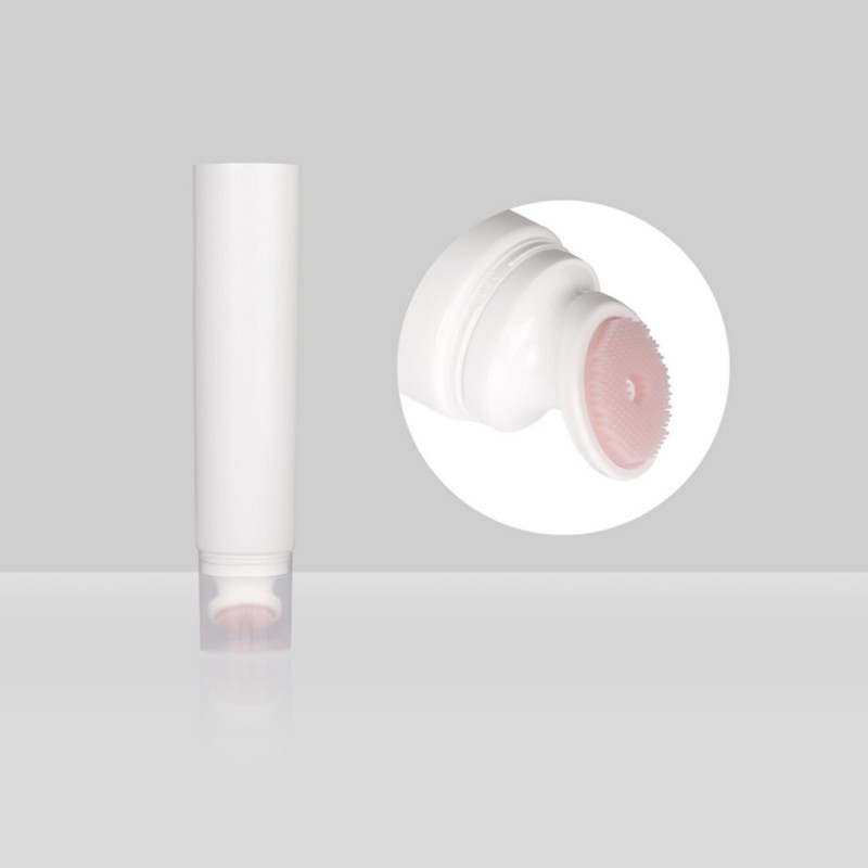 Cleansing Plastic Soft Tube D40mm Custom Logo Silicone Head Round Shaped