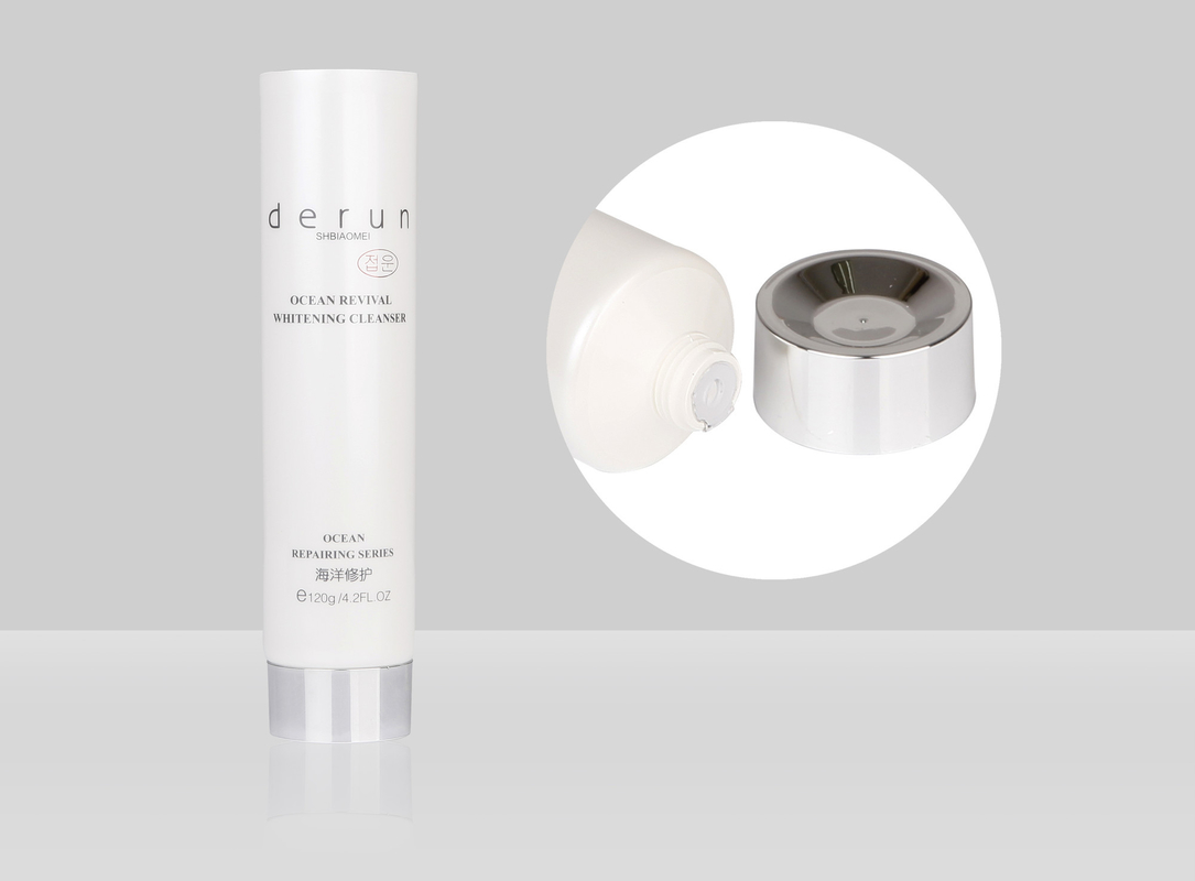 Empty Custom Cosmetic Tubes Squeeze Plastic D38mm 60-150ml With Electroplate Screw Cap